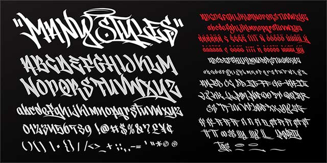 manystyles-cont Graffiti Font Image #4