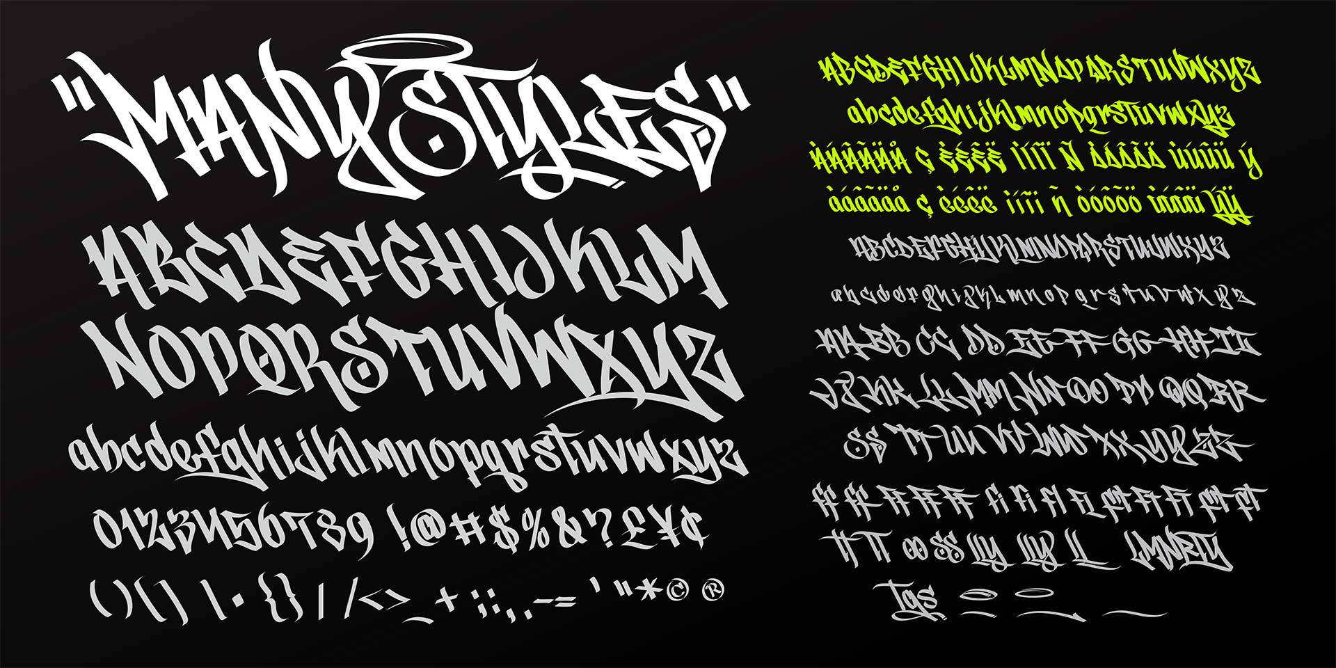 Many Styles Generative Graffiti Font Sample #4