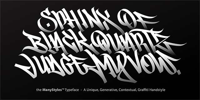 ManyStyles graffiti font specimen #3