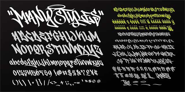 ManyStyles graffiti font specimen #4