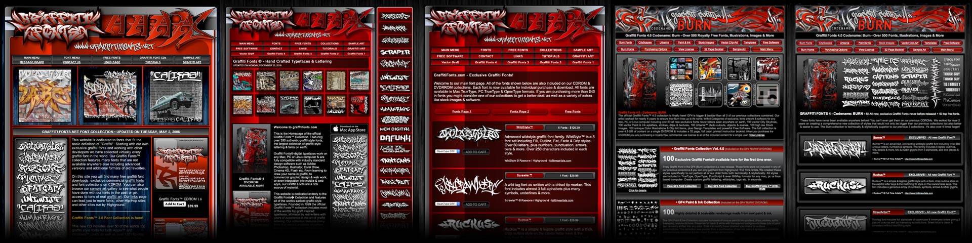 graffitifonts.net website screenshots