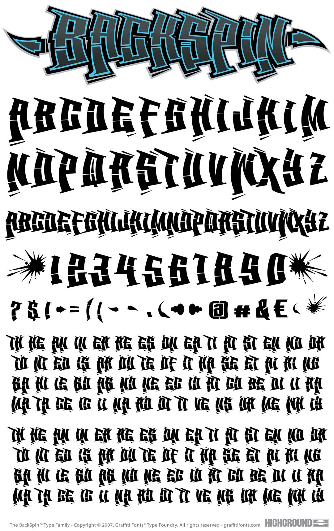 Backspin Type Specimen