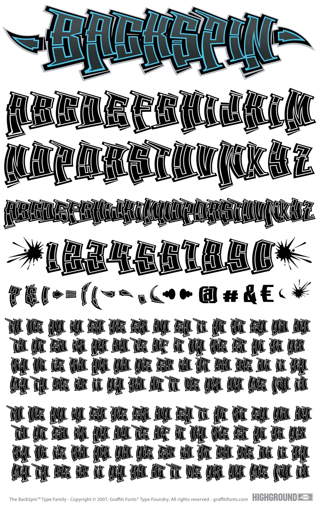 Backspin College Type Specimen