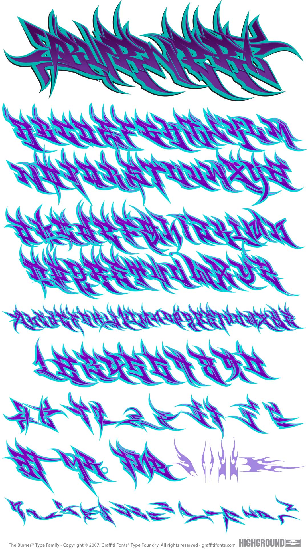 Burner Color Type Specimen