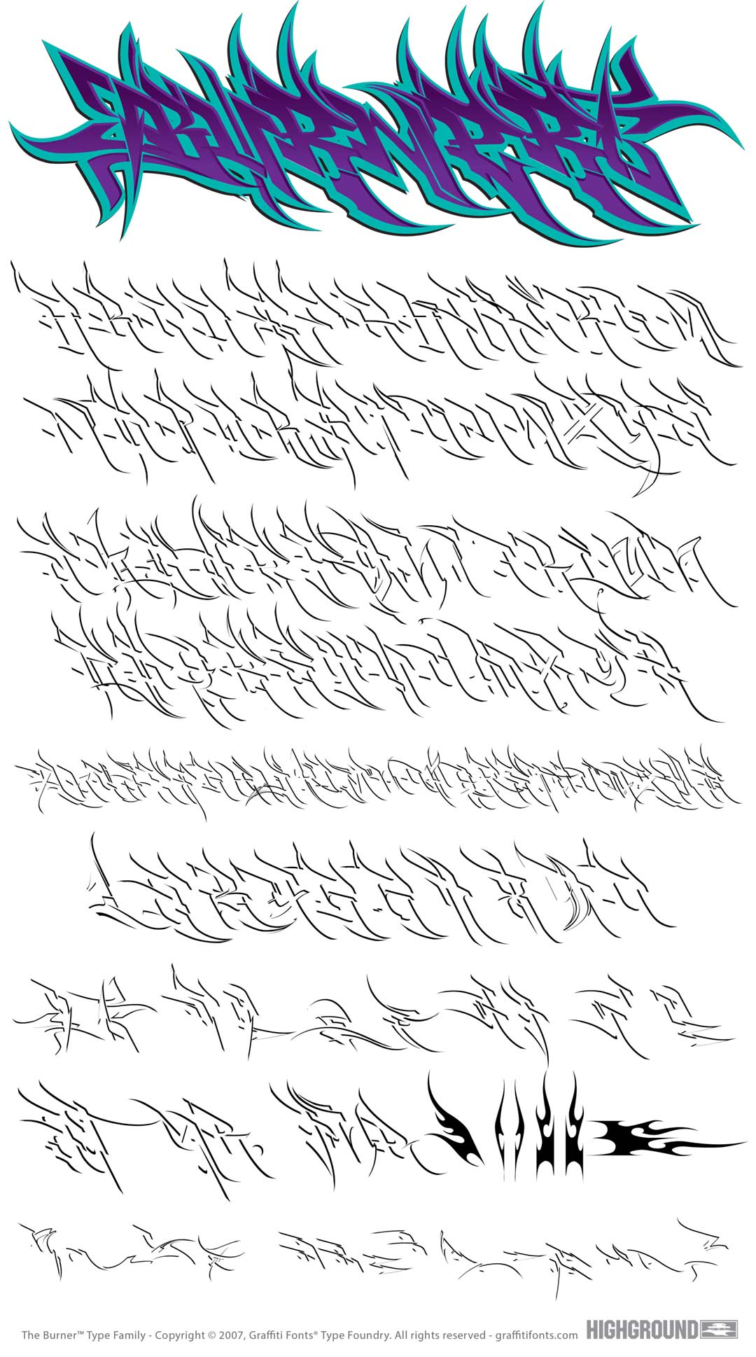 Burner Detail Type Specimen