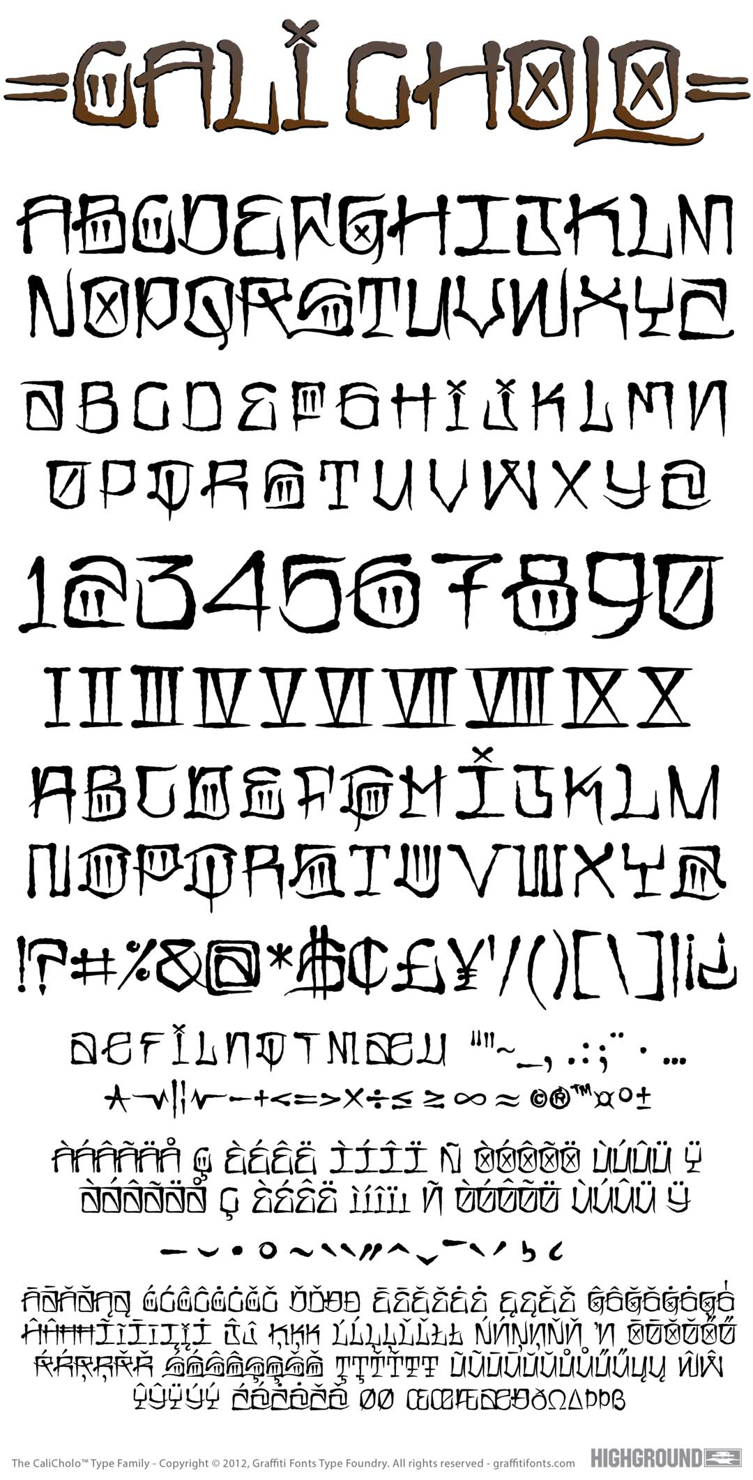 CaliCholo Regular Type Specimen
