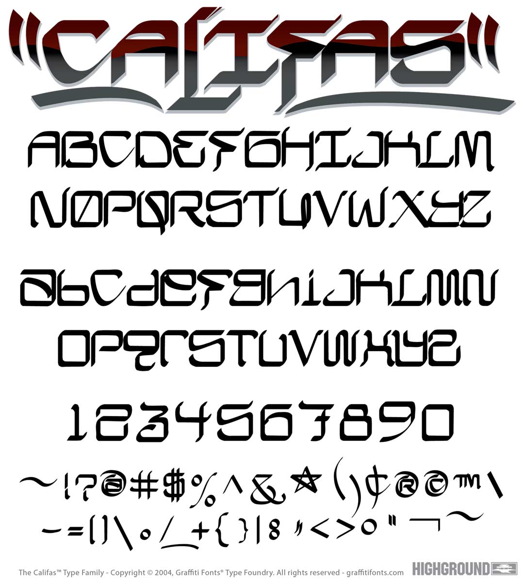 Califas Chisel Type Specimen