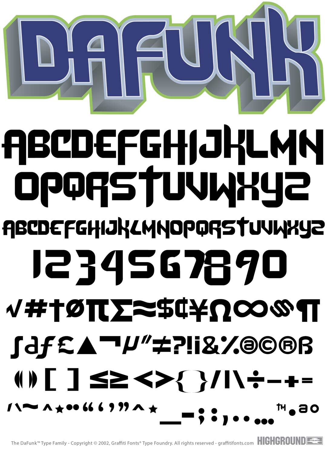 DaFunk Type Specimen