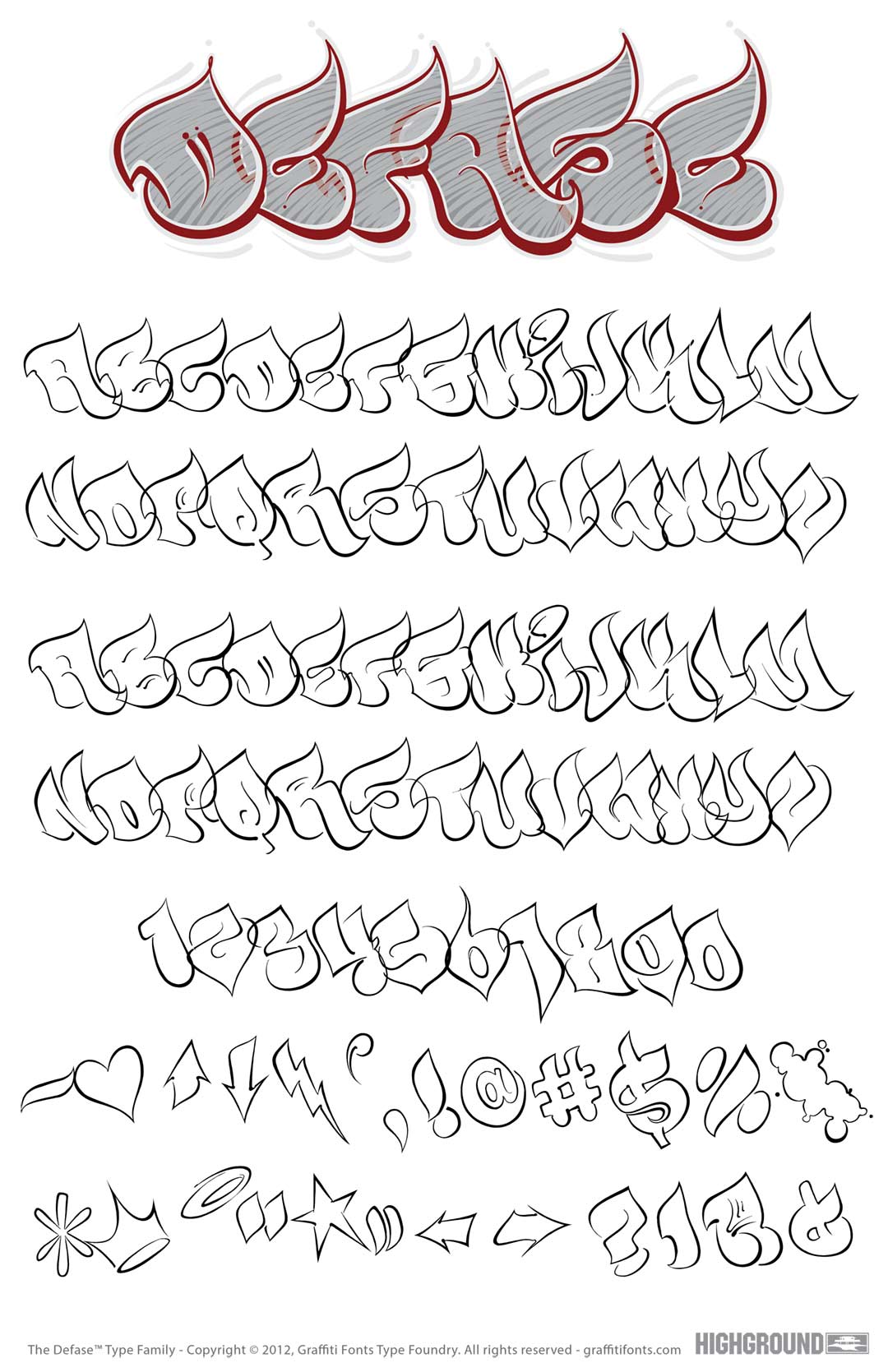 Defase Inner Outline Type Specimen