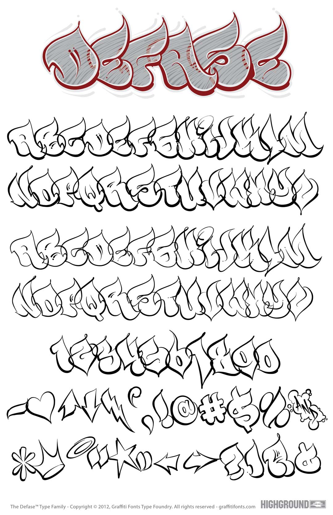 Defase Outline Type Specimen