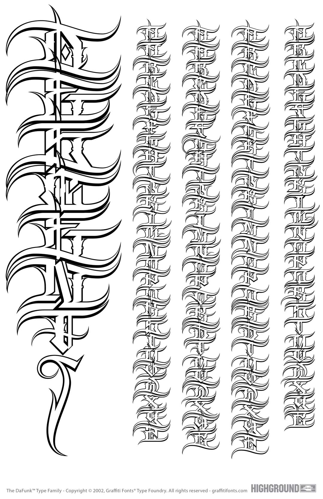 Descent Outline Type Specimen