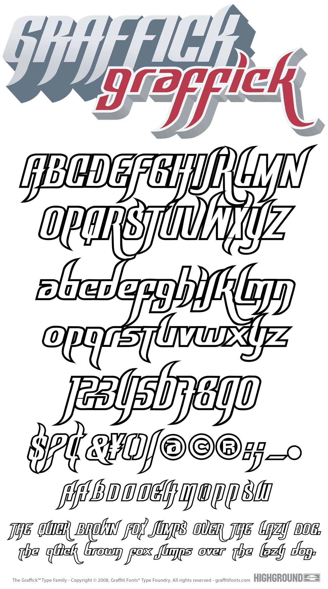 Graffick Outline Type Specimen