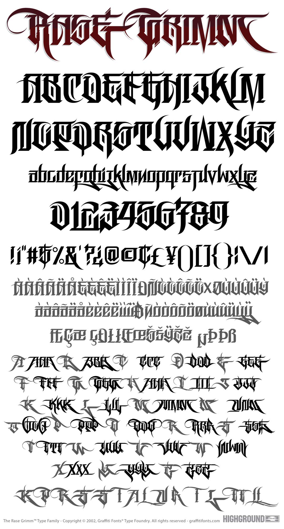 Rase Grimm Curves Type Specimen