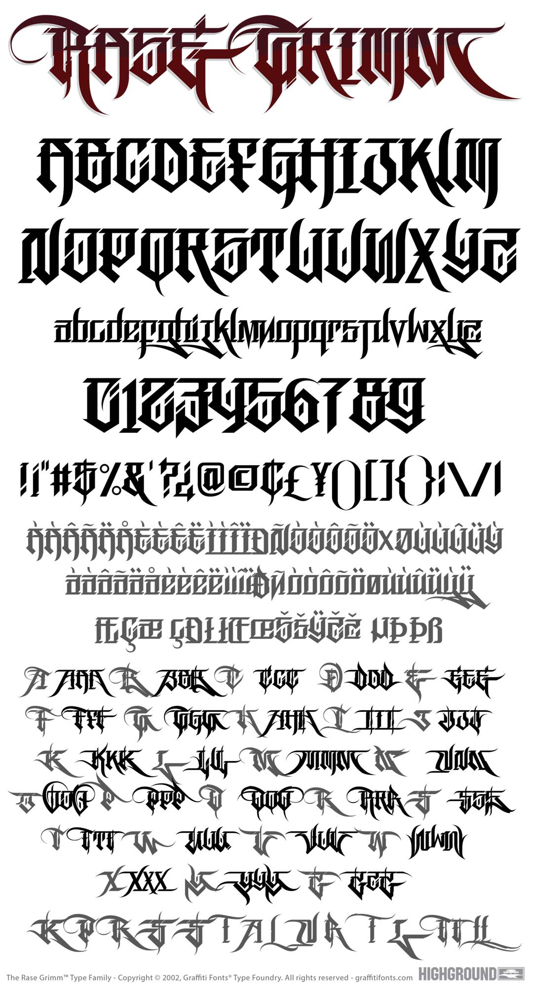 Rase Grimm Regular Type Specimen