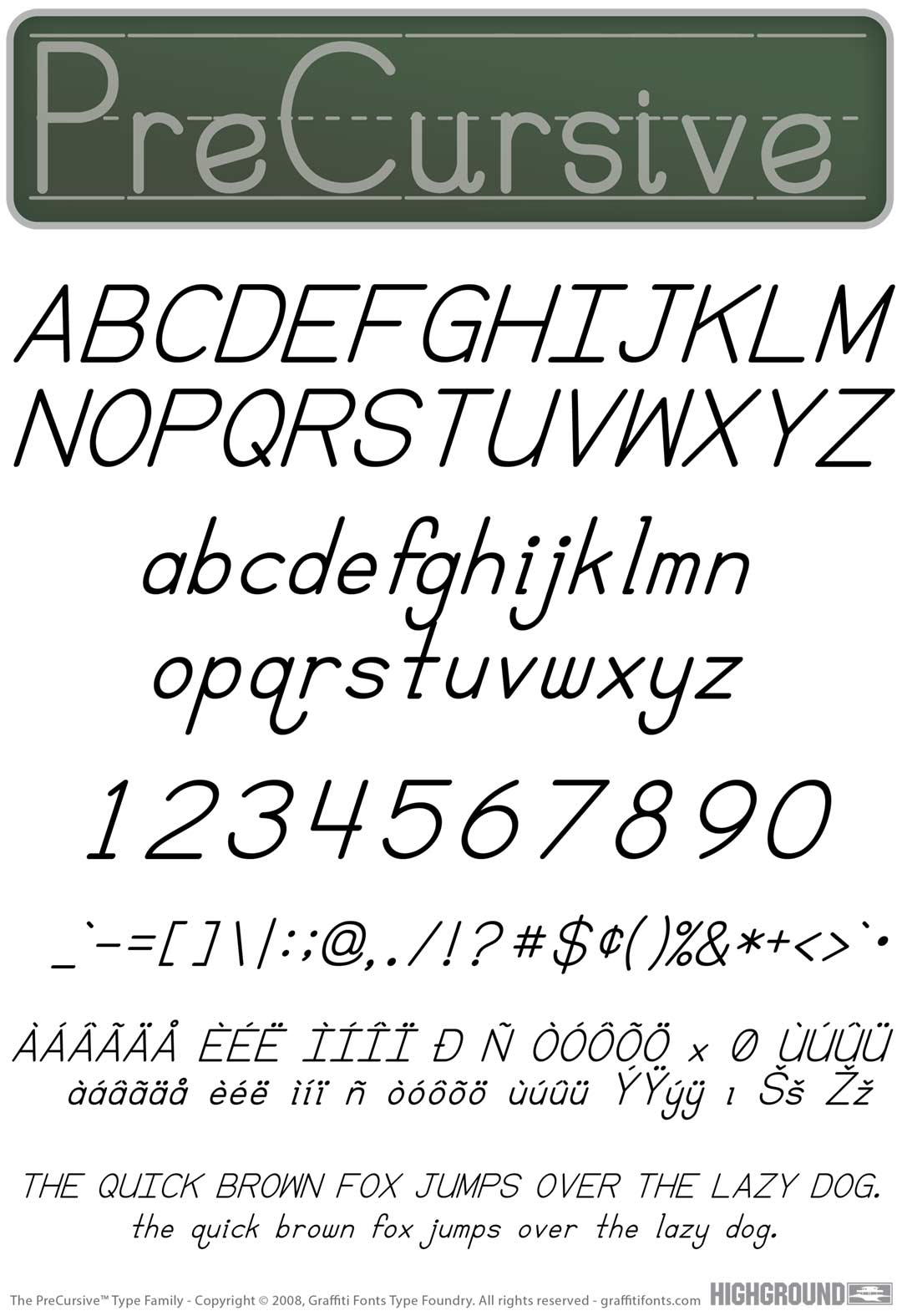 Manuscript 64 Italic Type Specimen