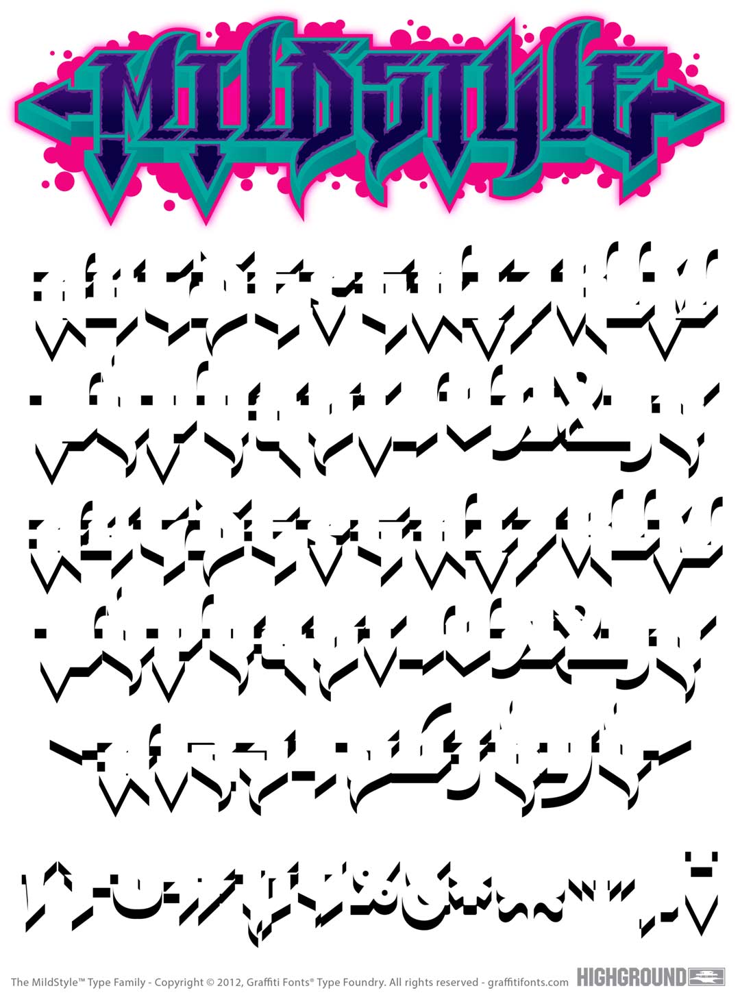 Mildstyle 3D Type Specimen