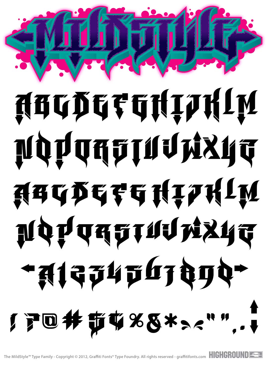 Mildstyle Fill Type Specimen