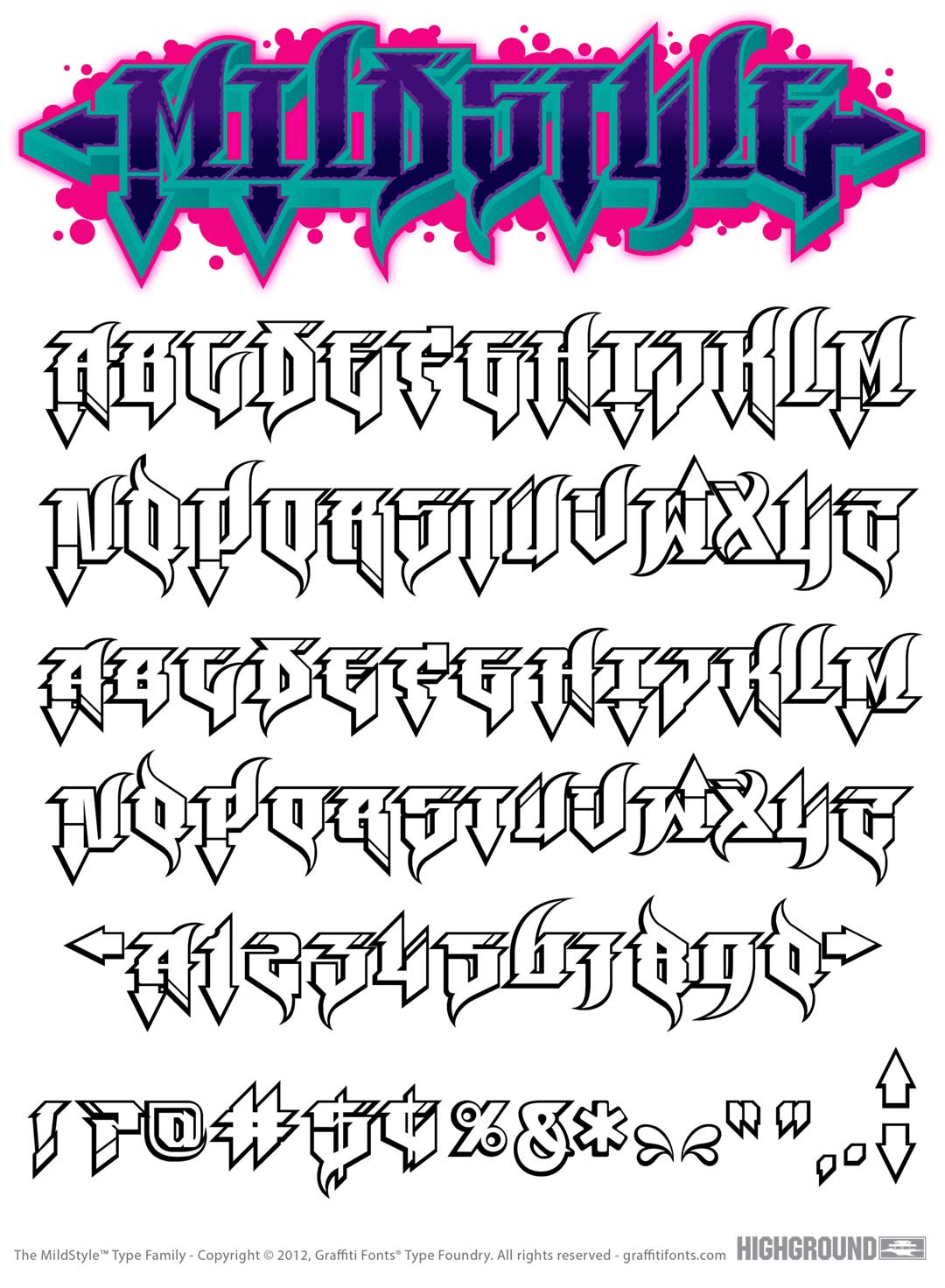 Mildstyle Outline Type Specimen