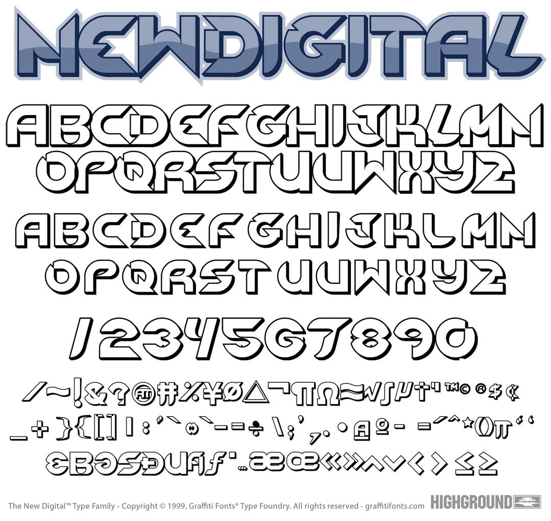 New Digital Outline Type Specimen