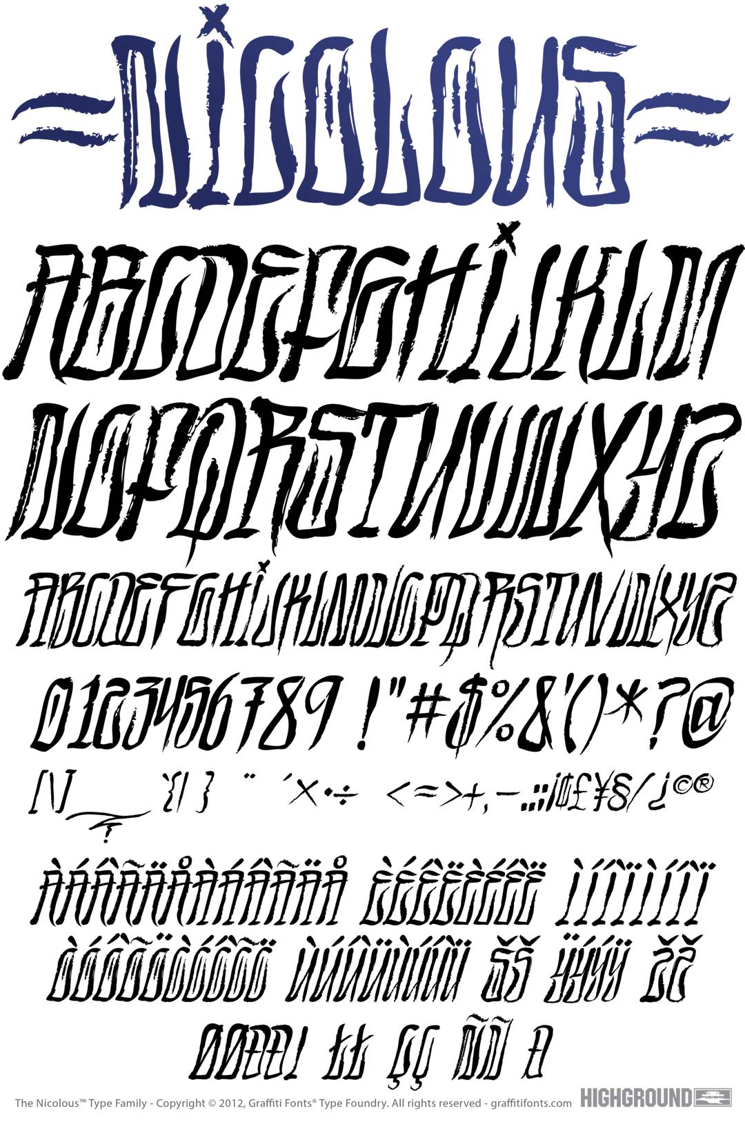 Nicolous Italic Type Specimen