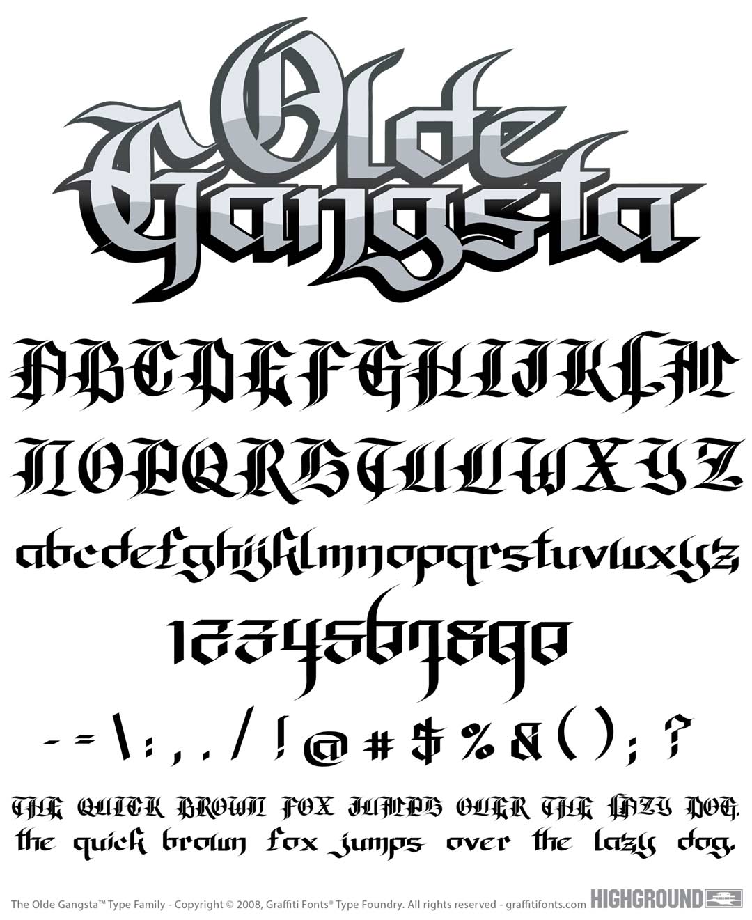 Olde Gangsta Black Type Specimen