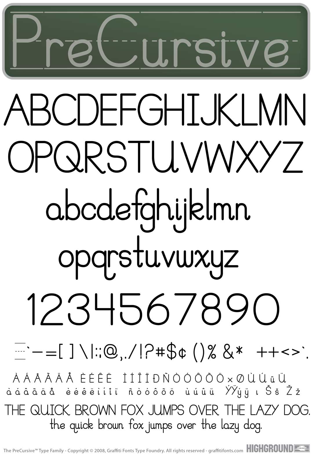 PreCursive Type Specimen