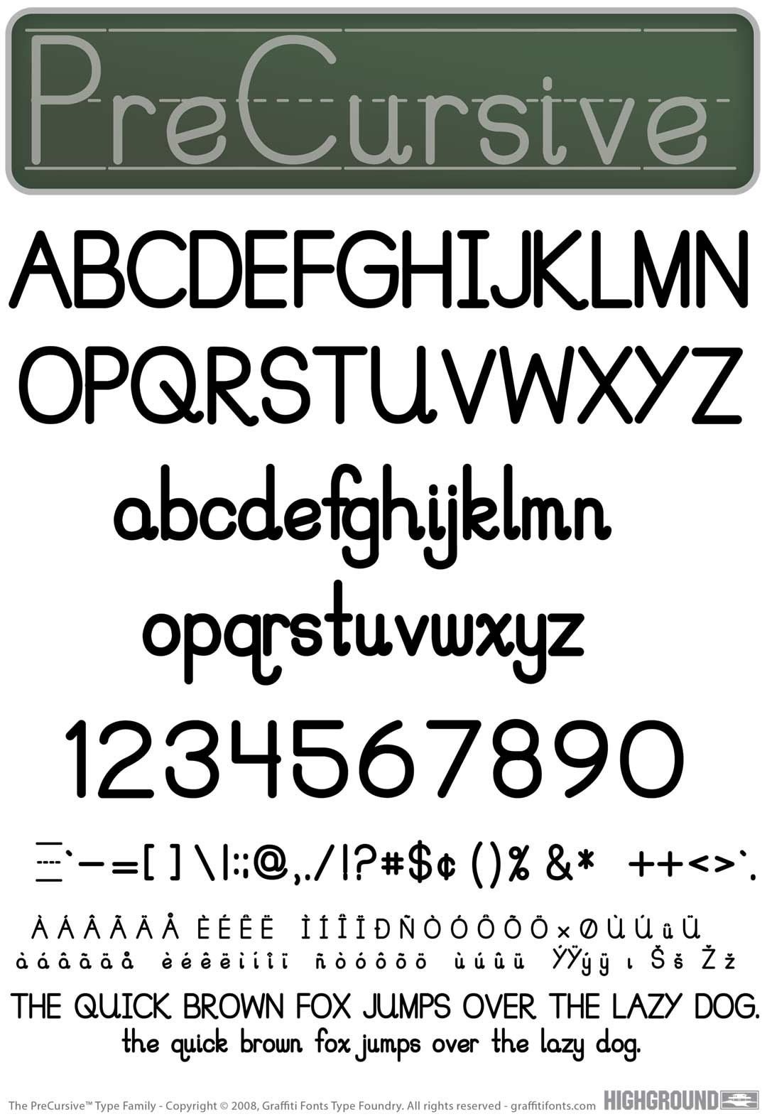Precursive Bold Type Specimen