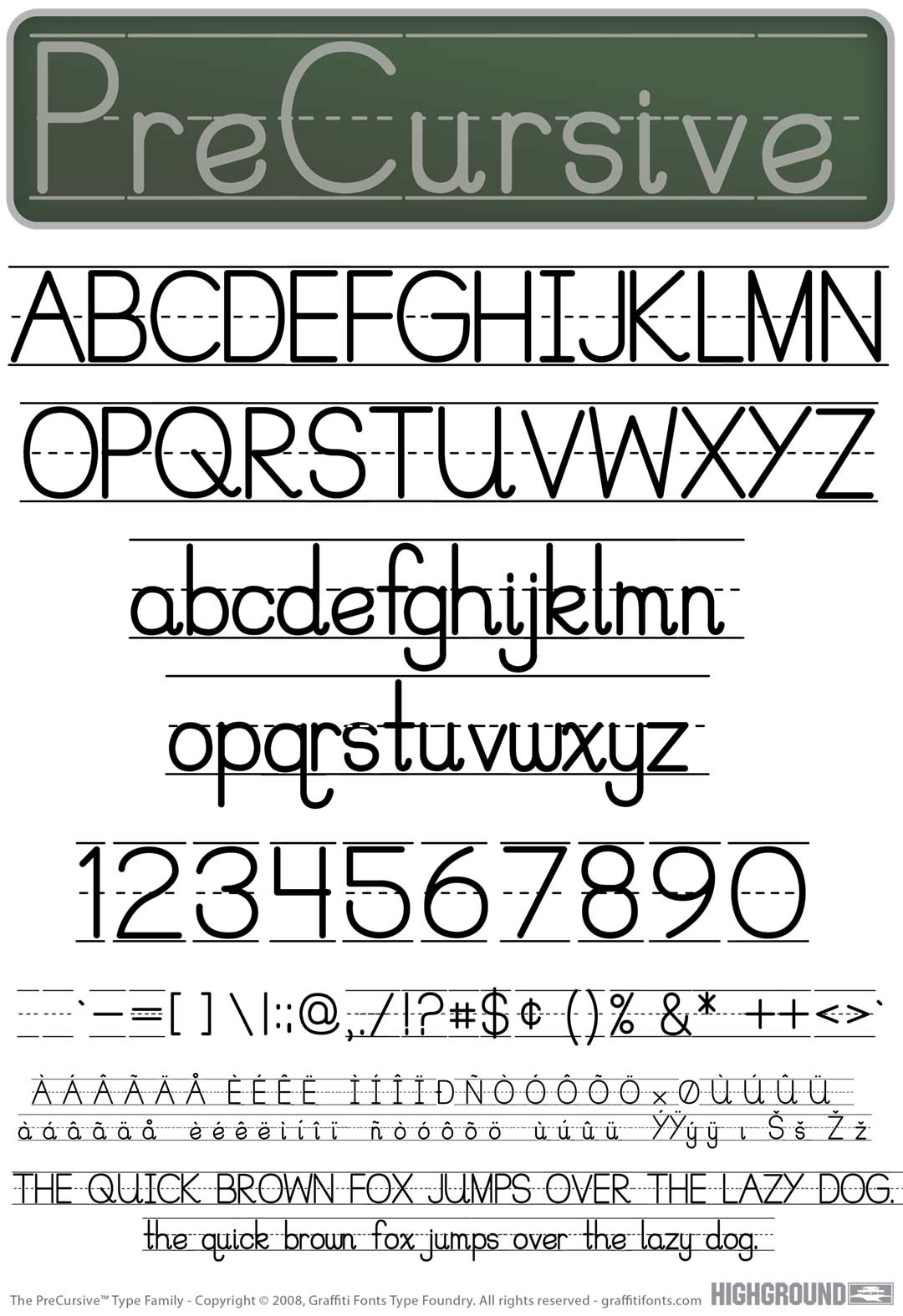 PreCursive Lined Type Specimen