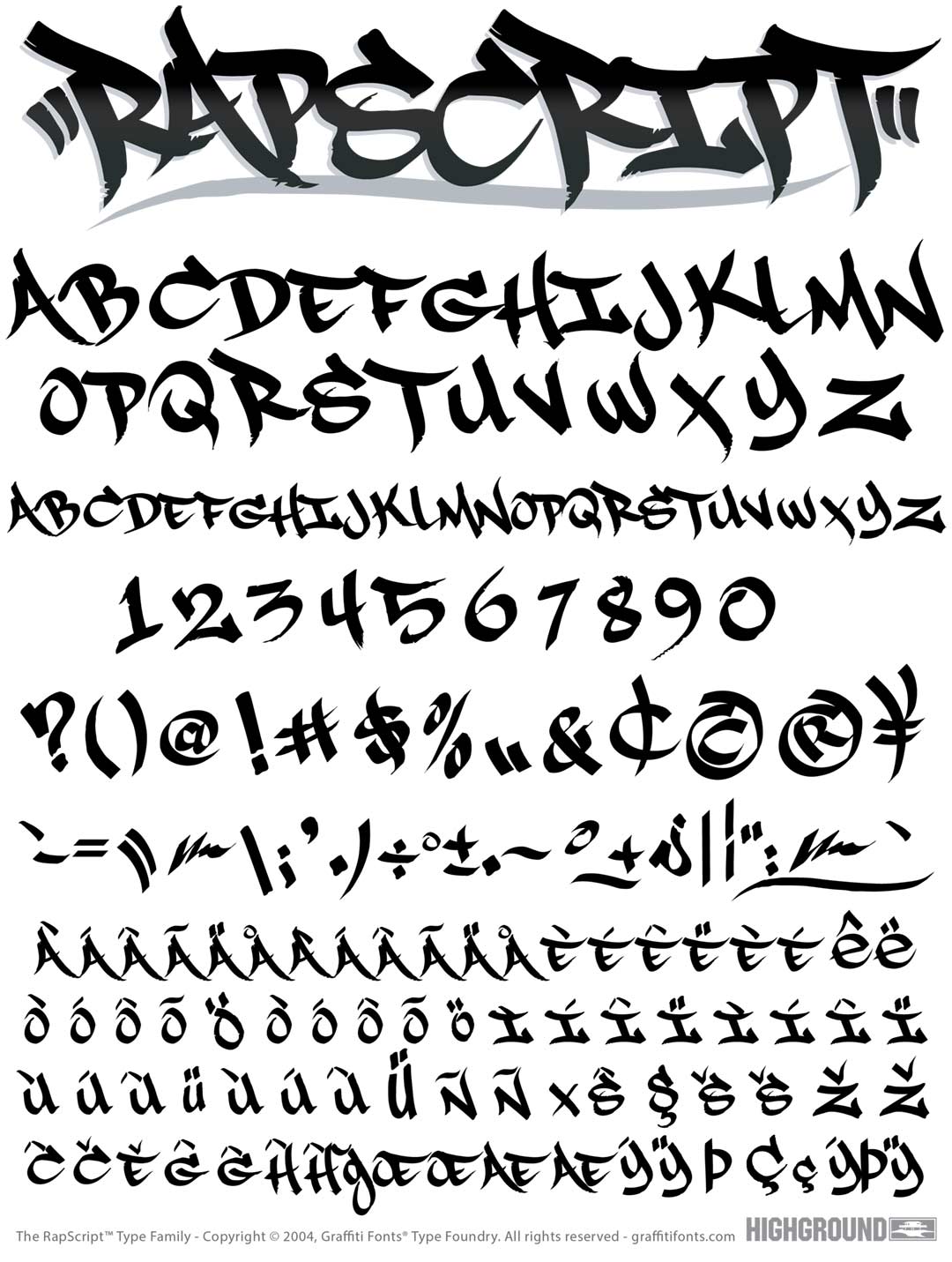 RapScript Type Specimen