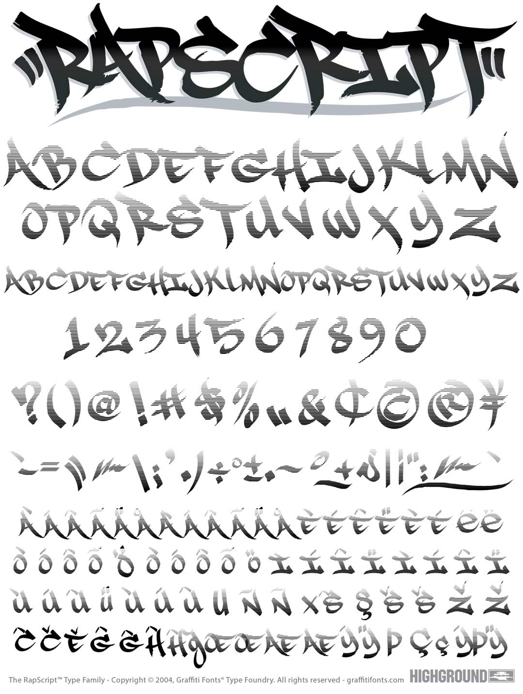 RapScript Fade Type Specimen
