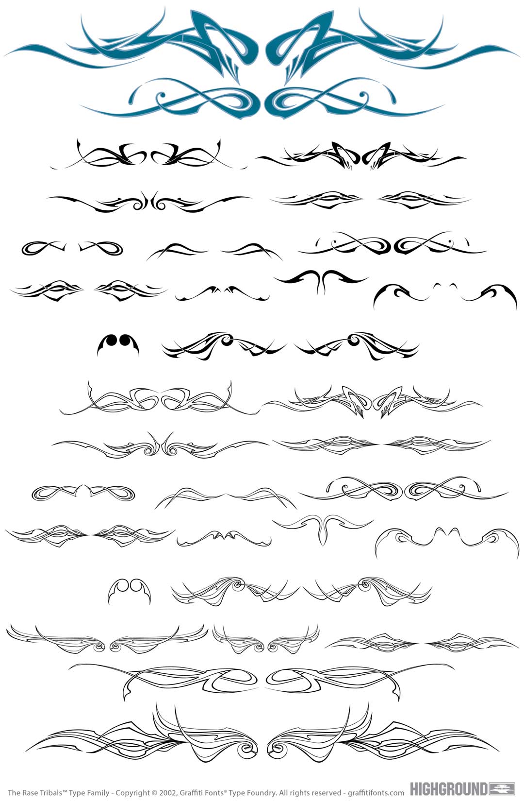 Rase Tribals Type Specimen