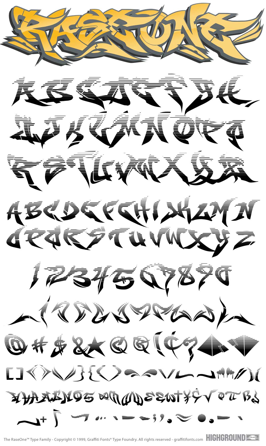 RaseOne Fade Type Specimen