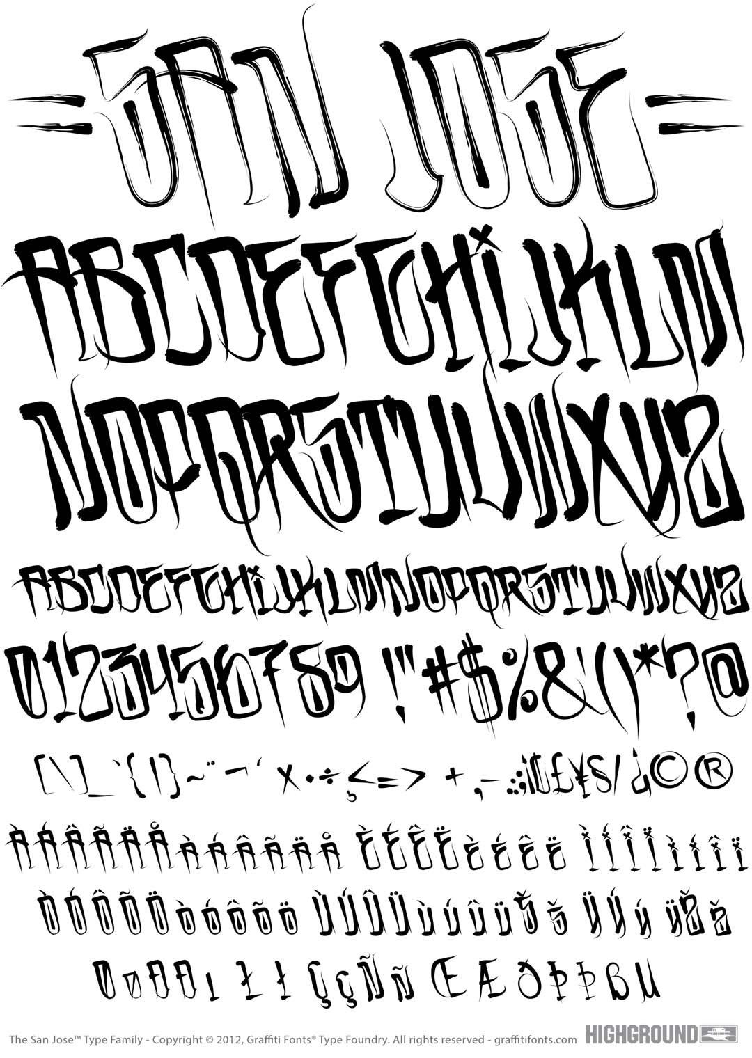 San Jose Bold Slant Type Specimen