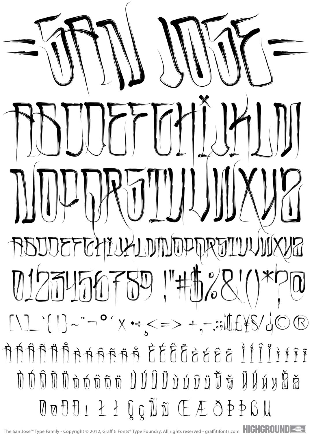 San Jose Rough Type Specimen