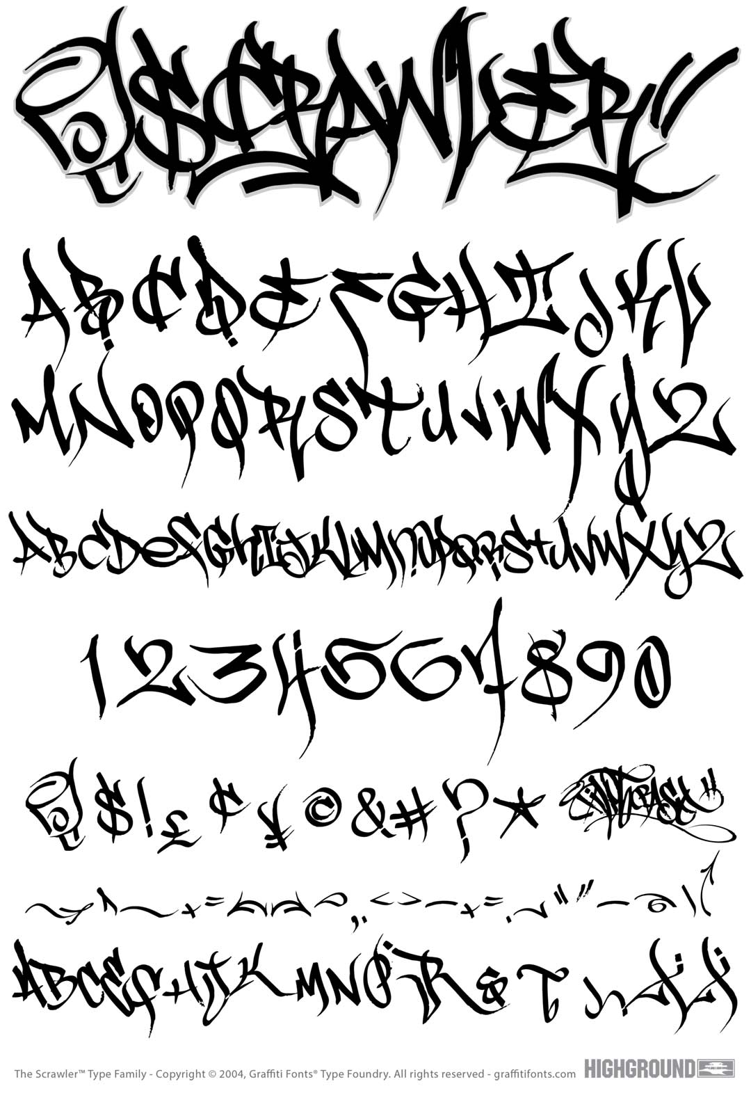 Scrawler Type Specimen