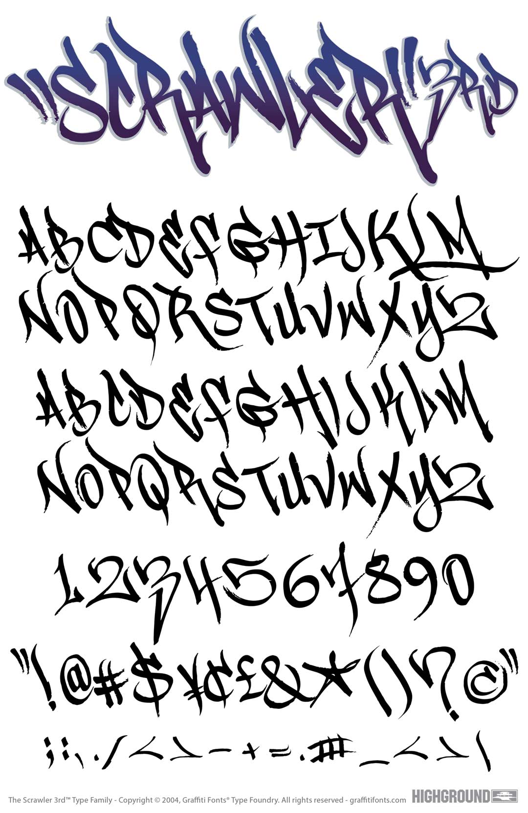 Scrawler 3rd Type Specimen