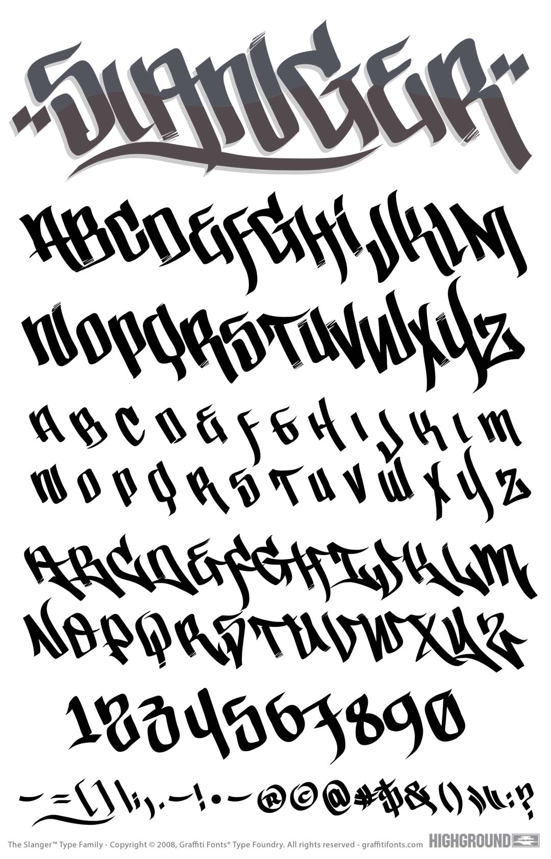 Slanger Type Specimen