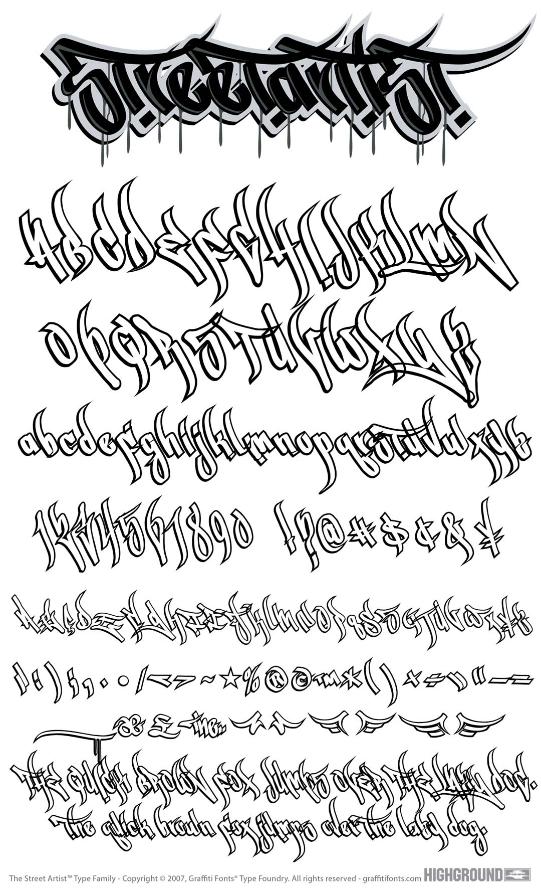 Street Artist Outline Type Specimen