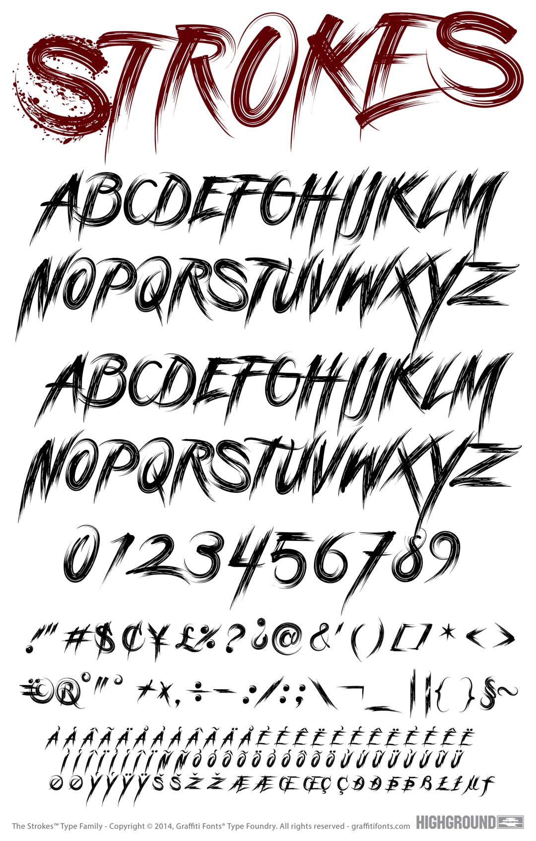 Strokes Rough Type Specimen