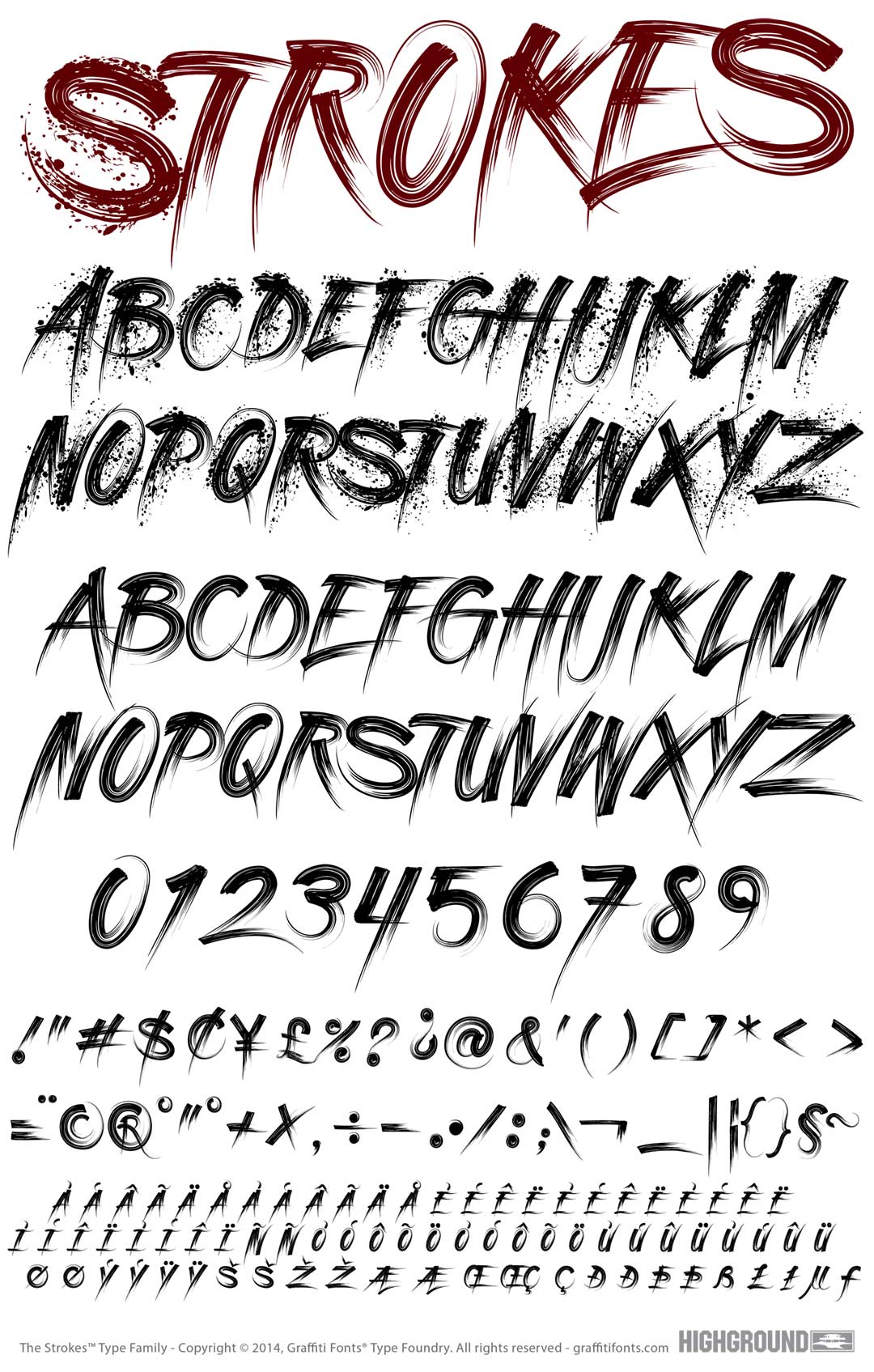 Strokes Wide Type Specimen