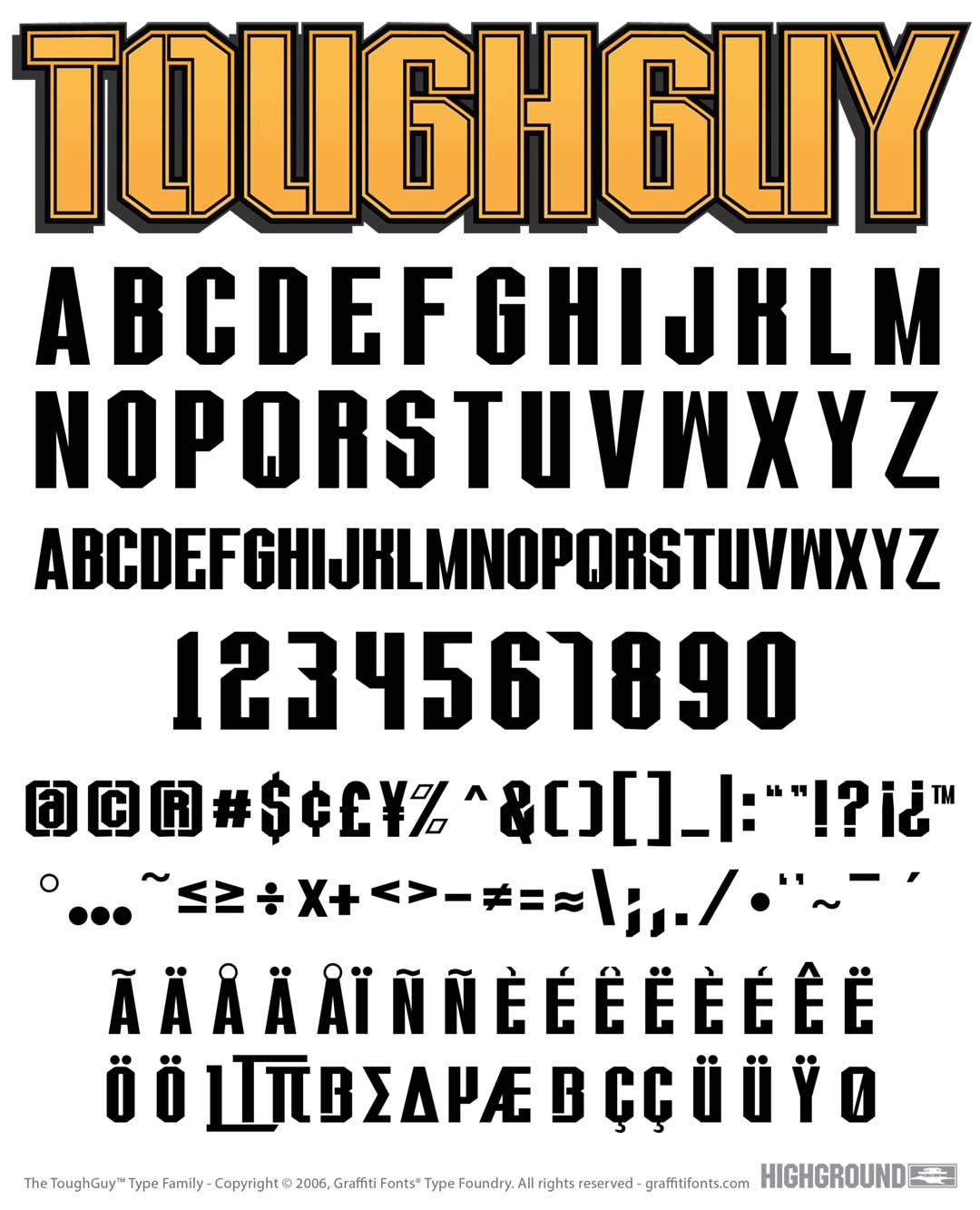 ToughGuy Regular Type Specimen