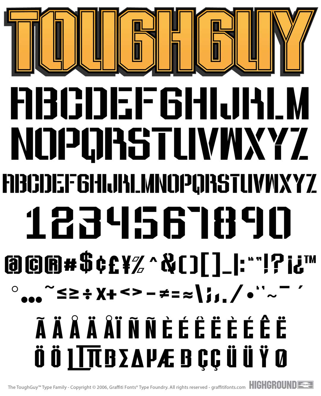 ToughGuy Stencil Type Specimen