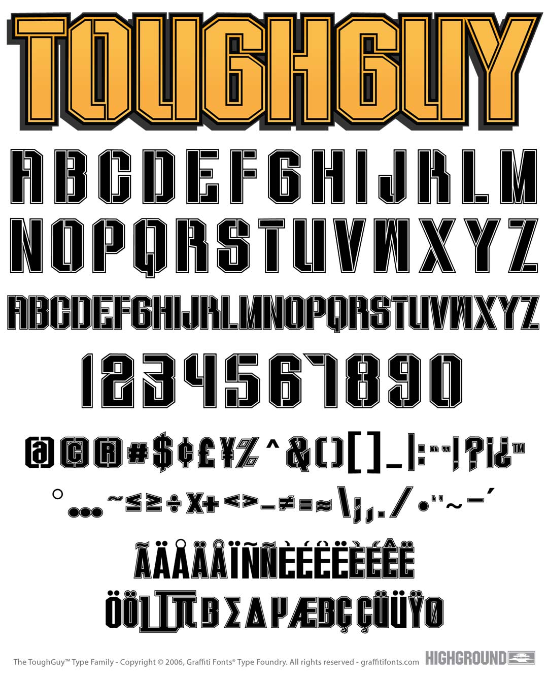ToughGuy Stencil College Type Specimen