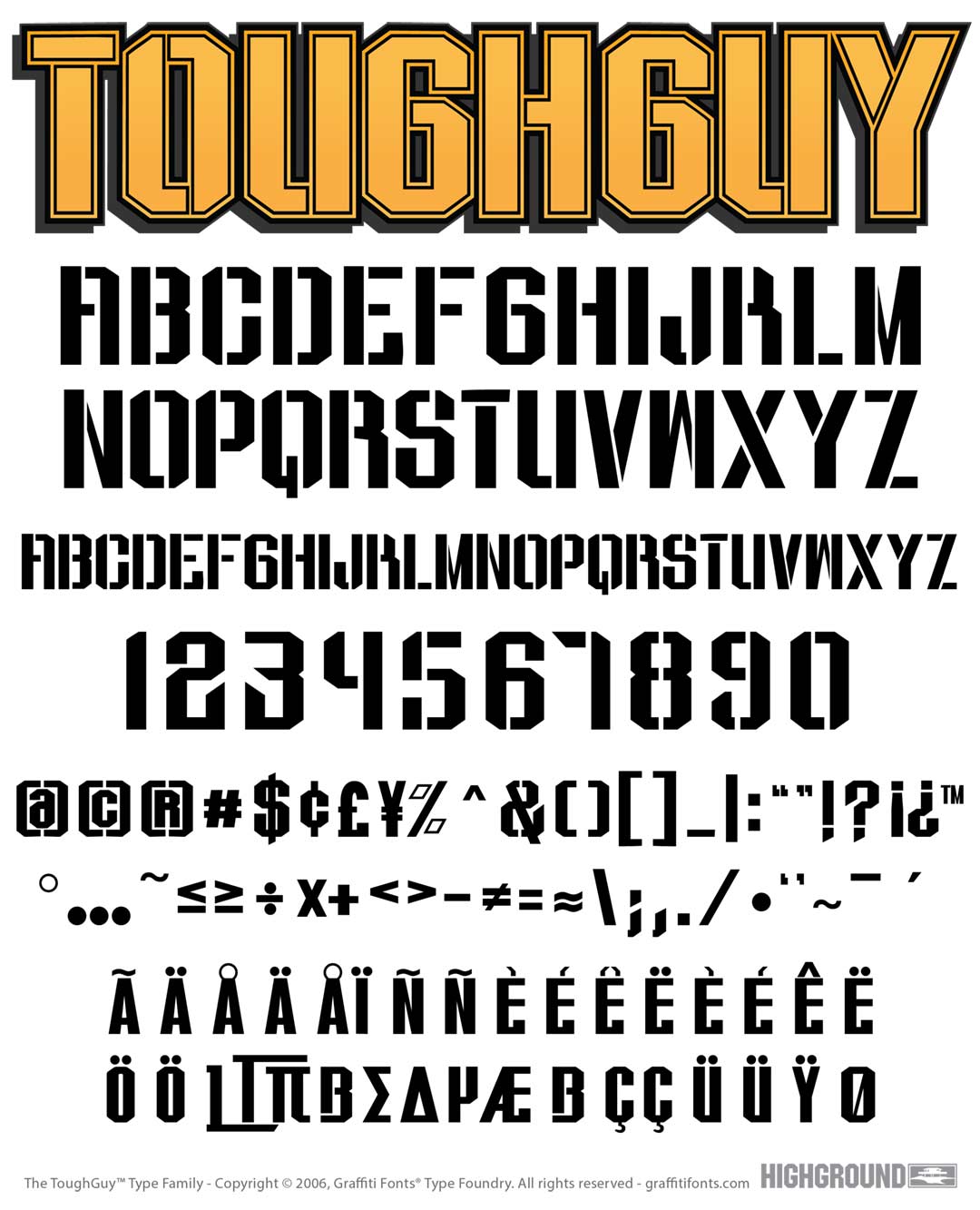 ToughGuy Stencil Condnsed Type Specimen
