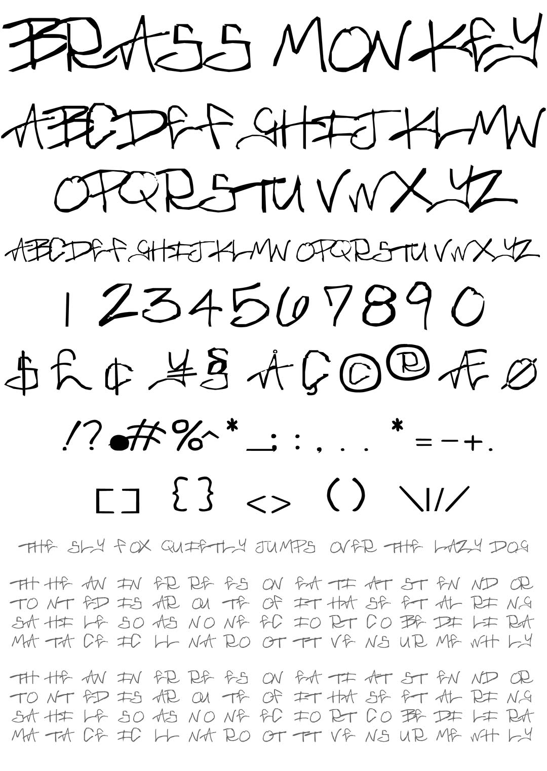 Brass Monkey Type Specimen