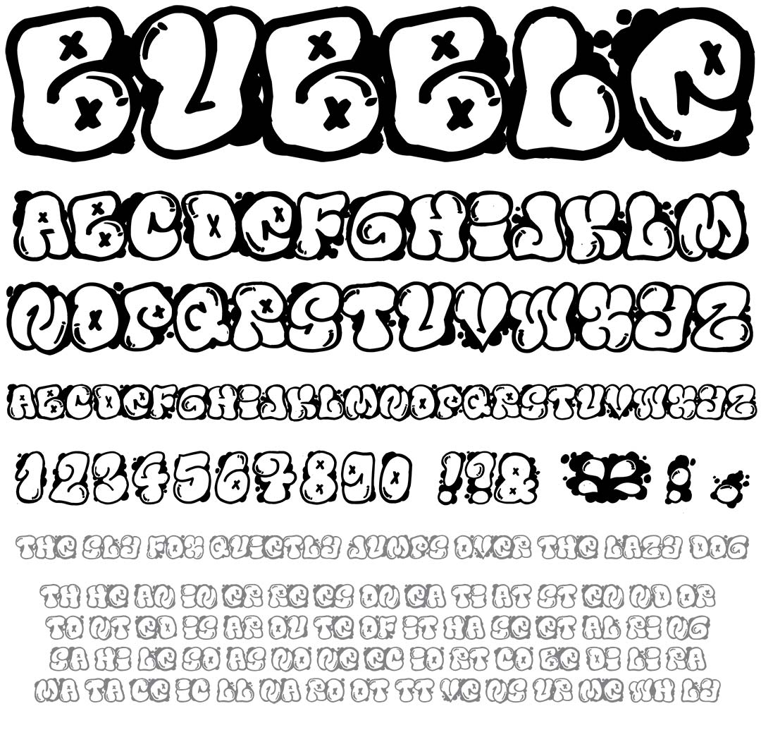 El & Font Bubble Type Specimen