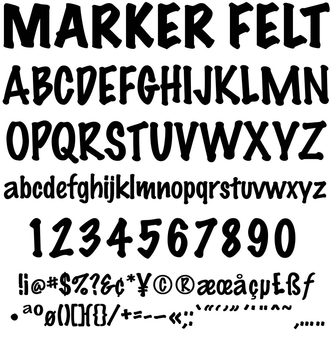 Marker Felt Type Specimen