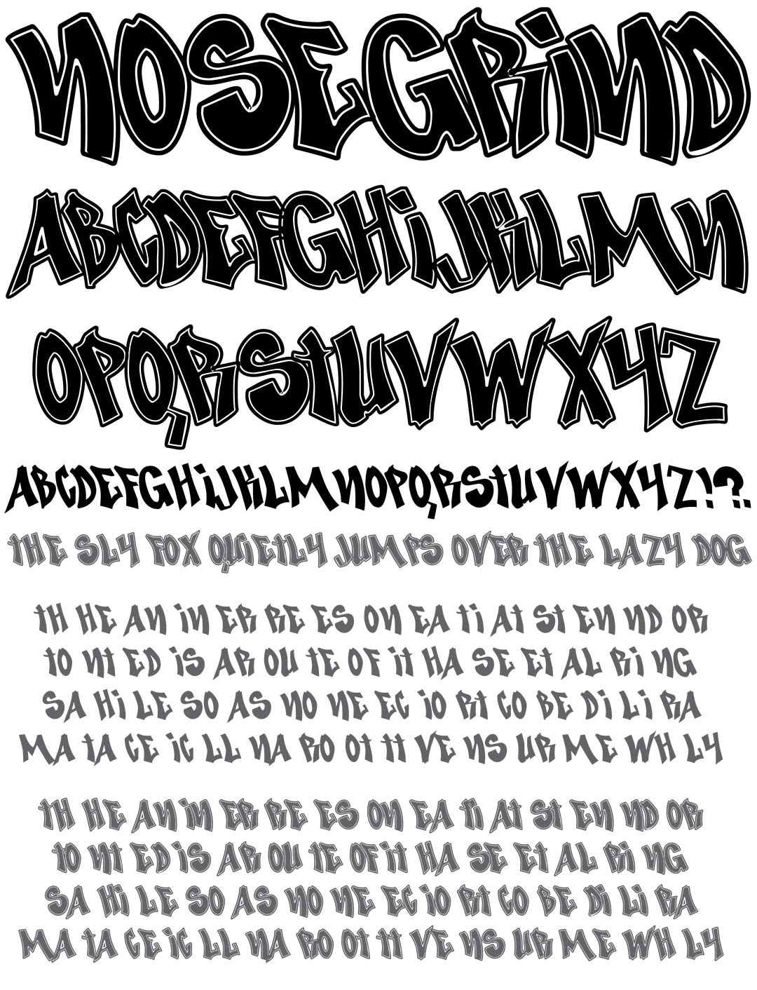 Nosegrind Type Specimen