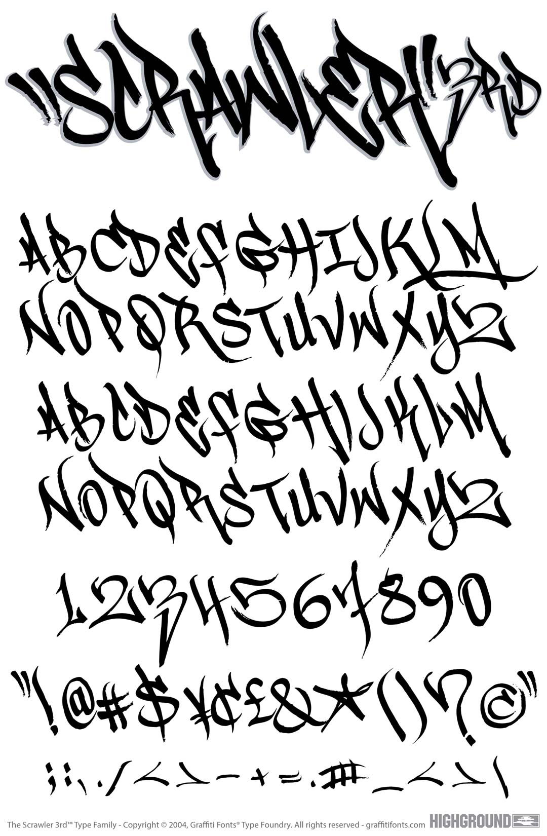 Scrawler 3rd Free Type Specimen