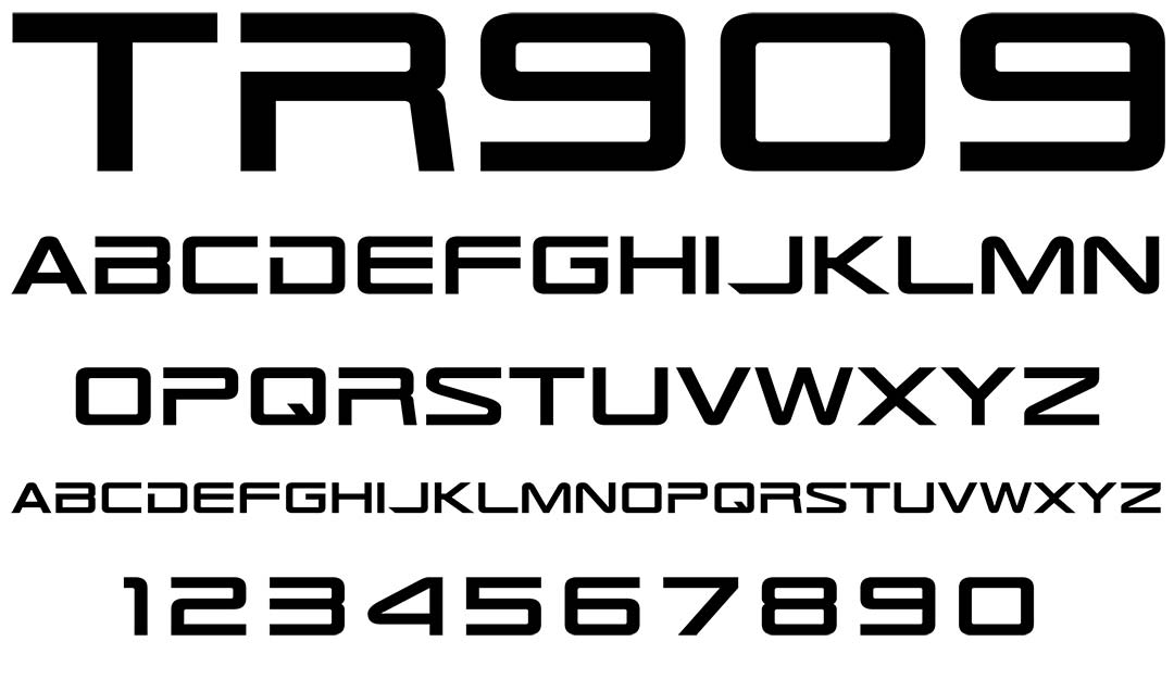 TR909 Type Specimen